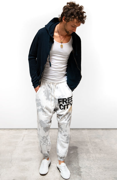 Free City Featherweight Sweats - White/Yellow main image 1