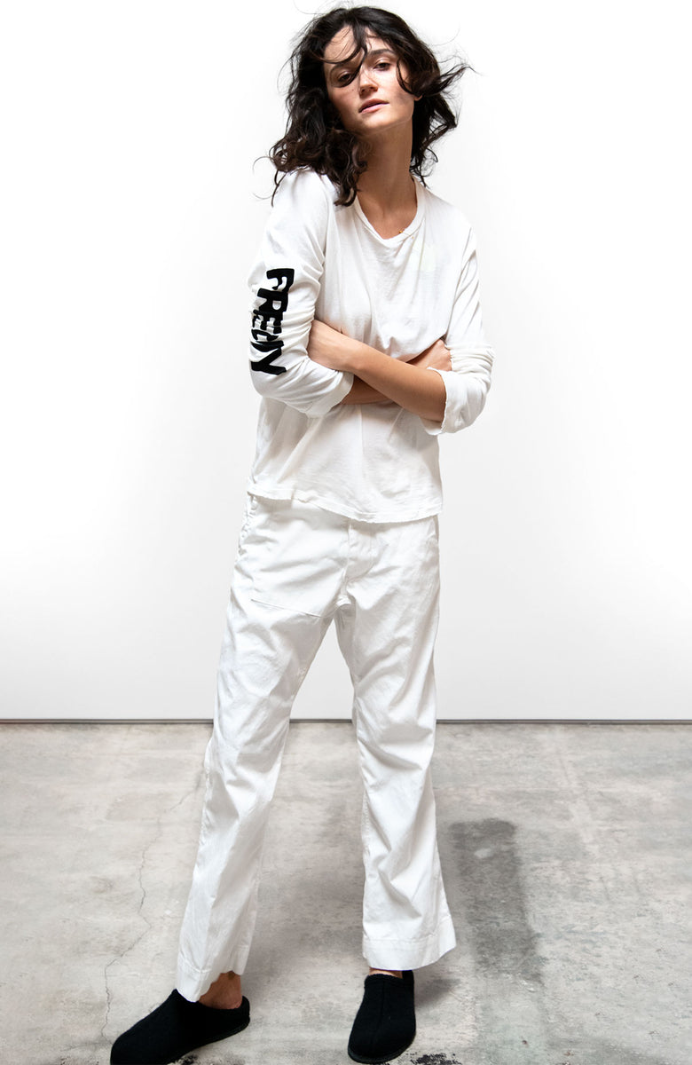 月桂樹 Cotton Twill Sailor Pants FRENCH SAILOR JAPANESE/TWILL pant - sailorwhite – FREECITYsupershop