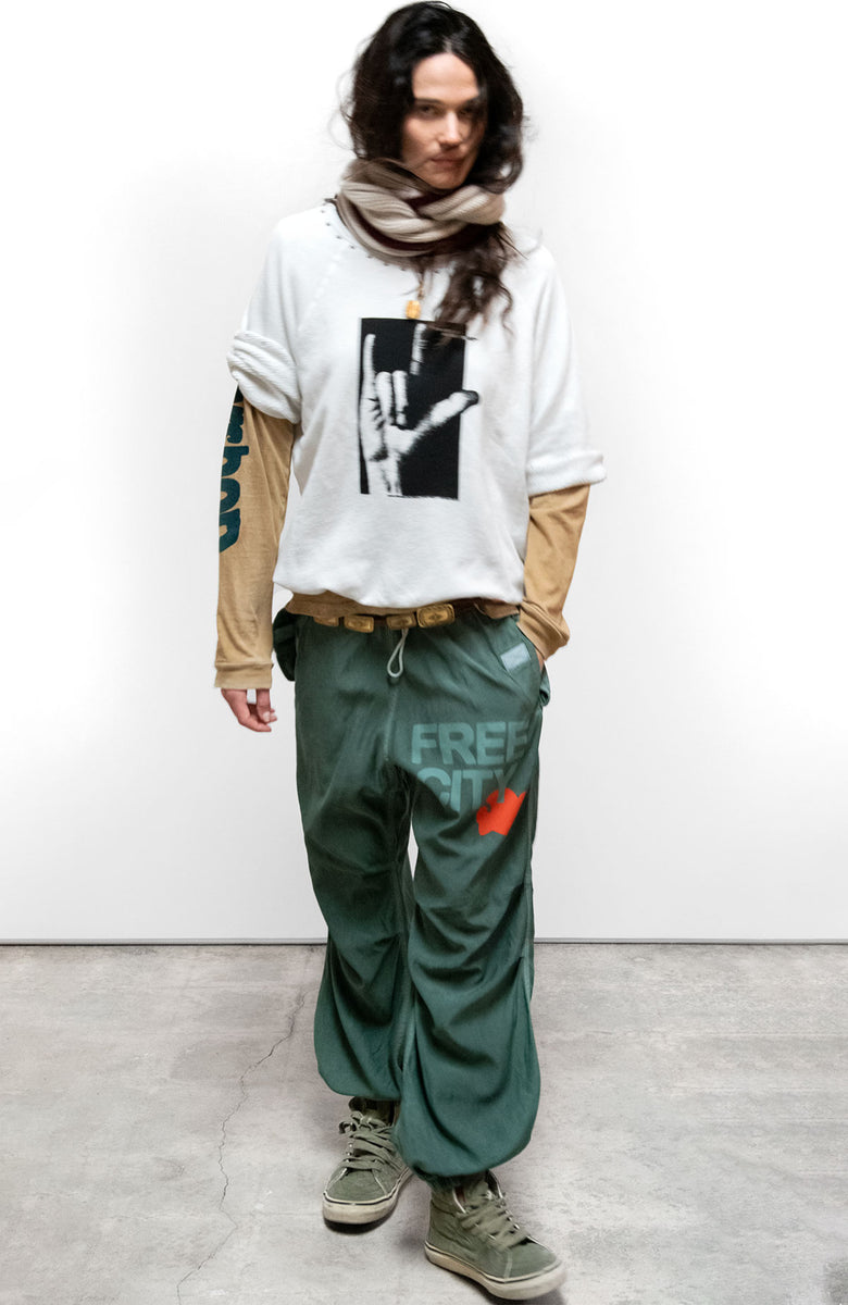 FLAP/SNAP FREECITY MATTE/SATIN AIRJUMP PANT - surplus powder