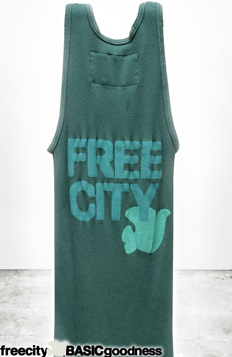 FREECITY　フリーシティ　リブ タンクトップ　グリーン　３　キムタク FREECITY RTU/1999 SUPERVINTAGE TANK - eatgreen – FREECITYsupershop