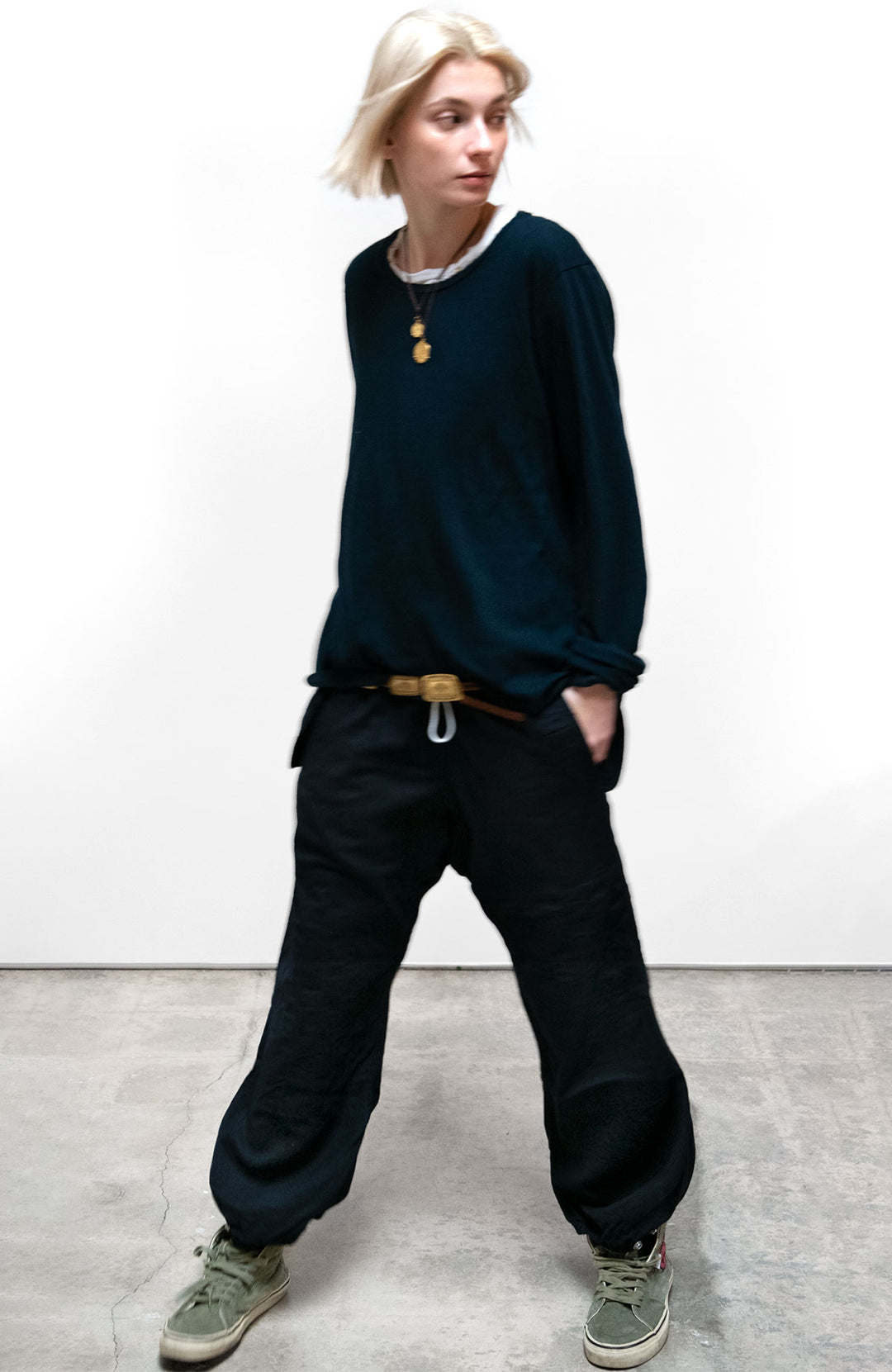 CASHMERE/WOOL FLAP/SNAP pant - sailors surplus navy