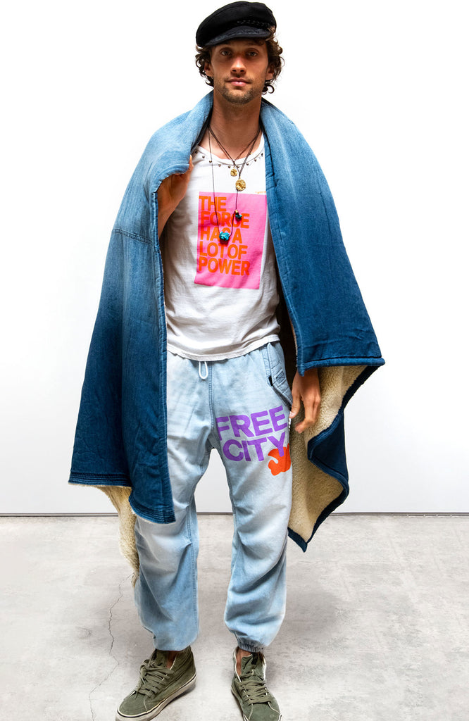 FLAP/SNAP SHELL FREECITY INDIGO pant - SUPERFADEOUT