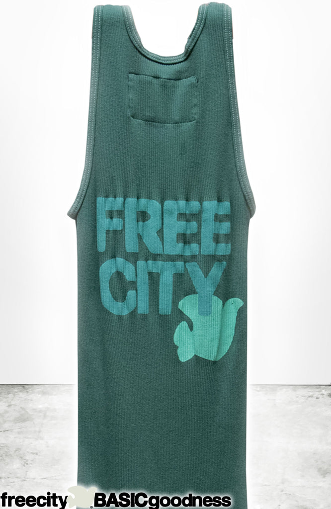 FREECITY　フリーシティ　リブ　タンクトップ　カーキ　３　キムタク　バード FREECITY RTU/1999 SUPERVINTAGE TANK - eatgreen – FREECITYsupershop