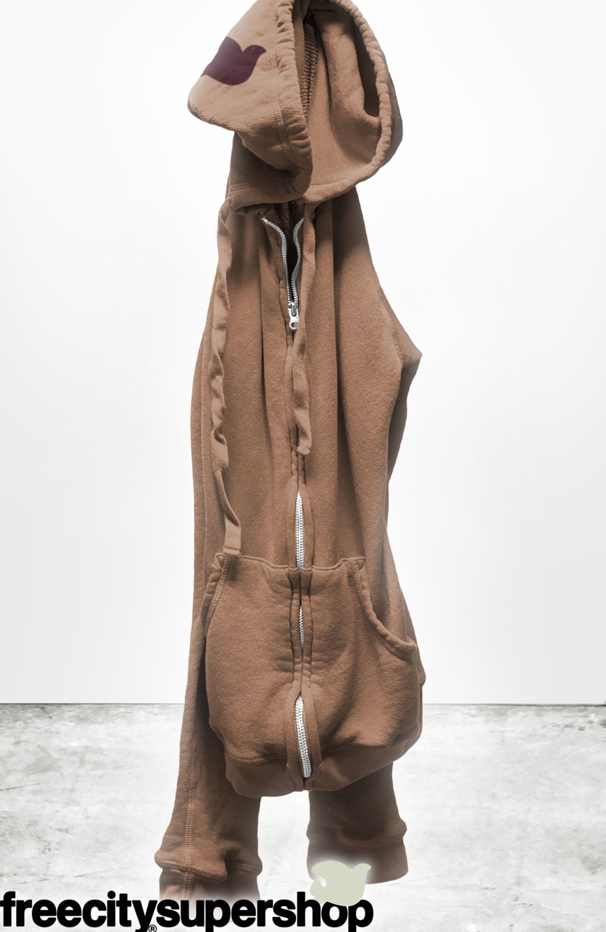 SUPERFLUFF LUX zip hoodie - bronzer