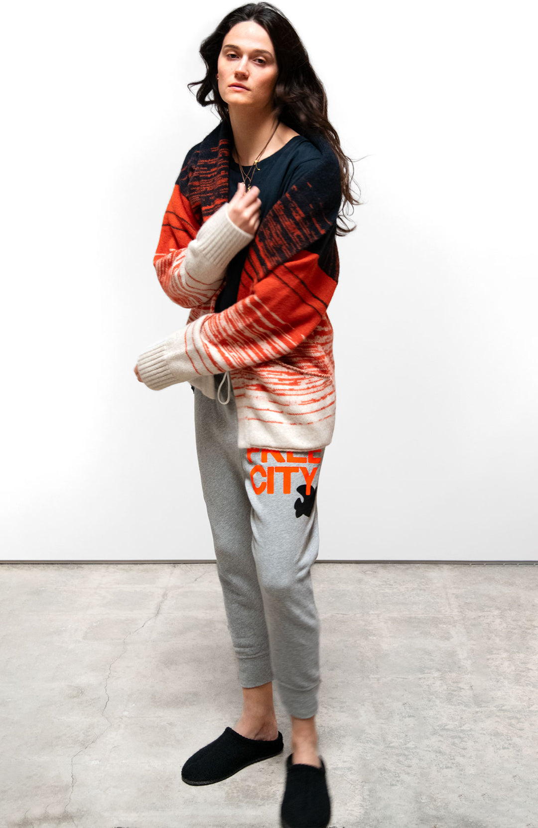 サクラサク様　アンリアン　raglan sweat pullover PONYBLANKET LP CASHMERE SHAWLCOLLAR CARDIGAN - orange pony